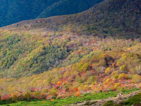紅葉の那須岳の写真