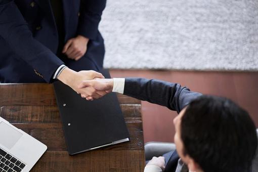 Asian businessman shaking hands, businessman, handshake, meeting, JPG