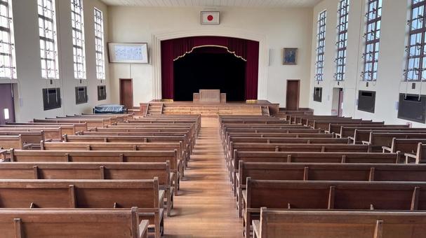 豊郷小学校旧校舎群内部2 豊郷小学校旧校舎群内部2 朝,豊郷小学校旧校舎群,アニメ聖地の写真素材