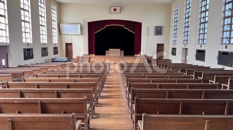 豊郷小学校旧校舎群内部2 朝,豊郷小学校旧校舎群,アニメ聖地の写真素材