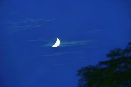 西の空に沈みかけた夜の三日月 西の空に沈みかけた夜の三日月 三日月,西の空,夜空の写真素材