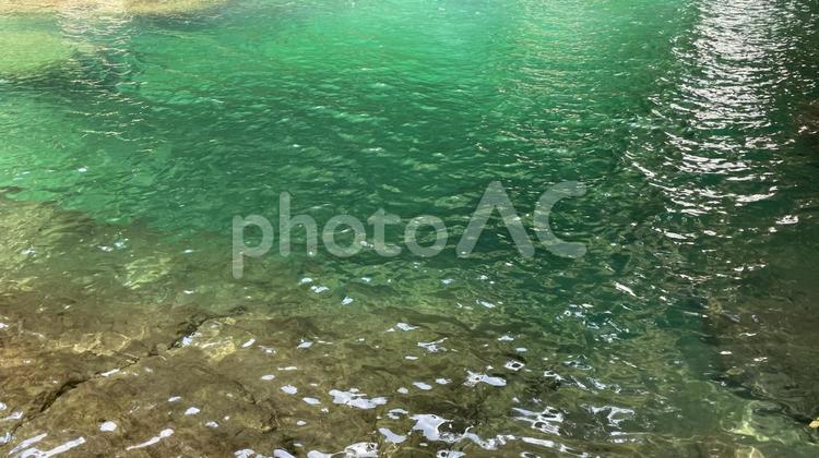 【高知】にこ淵の風景 にこ淵,枝川川,仁淀川の写真素材