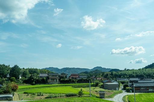 山口ののどかな風景 山口ののどかな風景 山口県,田舎,田んぼの写真素材