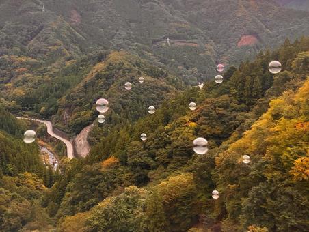 上野村 スカイブリッジ5 上野村 スカイブリッジ5 吊り橋,山,空の写真素材