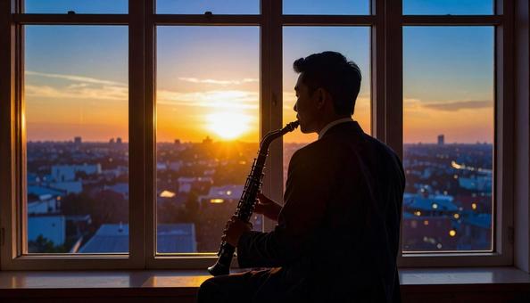 ファゴットを演奏するアジア人男性 ファゴットを演奏するアジア人男性の写真
