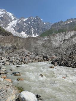 シュハラ氷河 シュハラ氷河,氷河,雪山の写真素材