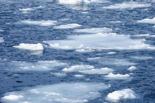 Photo, drift ice, ice field, shiretoko, 