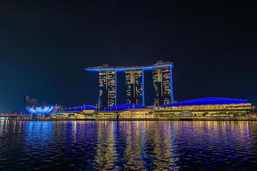 都市夜景 都市夜景,夜景,シンガポールの写真素材