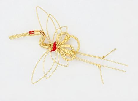 水引 鶴 水引,鶴,金の写真素材