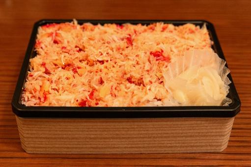 Photo, crab meat and rice, crab, box lunch, 