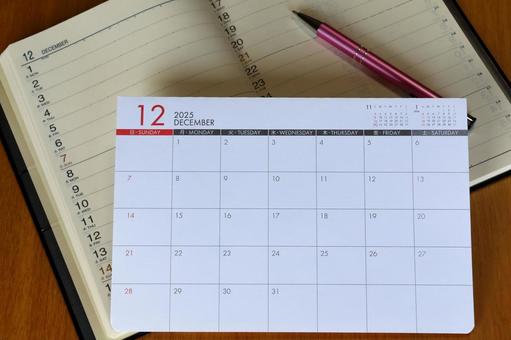 12月の予定表 カレンダー,スケジュール,12月の写真素材
