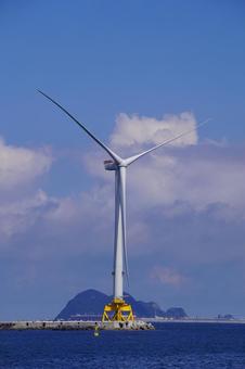 風力発電機 風力発電機 洋上,風力発電機,海洋の写真素材