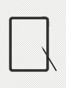 透過　タブレットとペン　４ タブレット,ipad,モックアップの写真素材