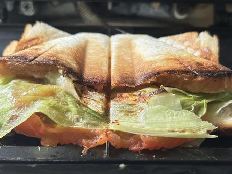 ホットサンド ホットサンド,パン,食パンの写真素材