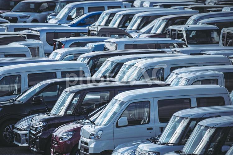 駐車場の風景 車,パーキング,駐車の写真素材