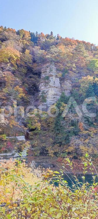 紅葉スポット 湖,絶景,風景の写真素材