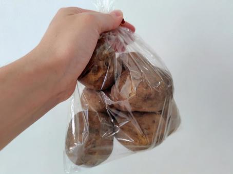 じゃがいも 袋 じゃがいも 袋 じゃがいも,馬鈴薯,袋の写真素材