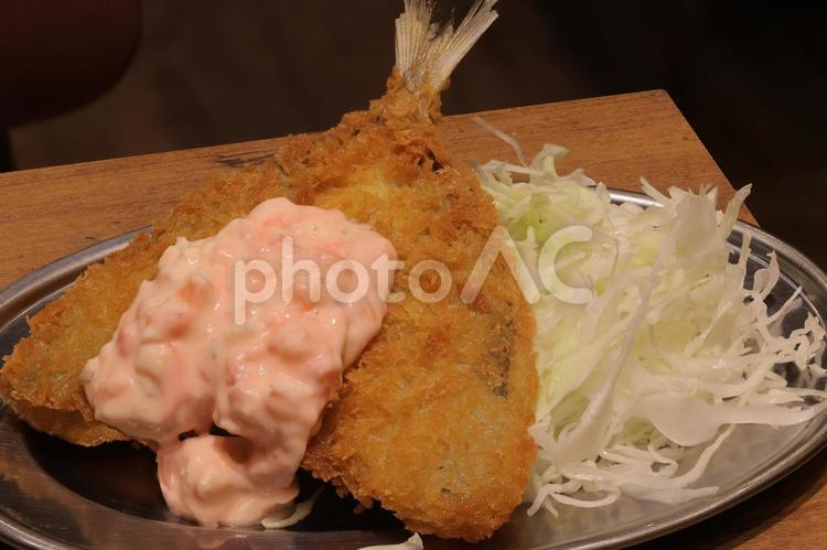 タルタルソースとアジフライ 夕食,つまみ,おつまみの写真素材