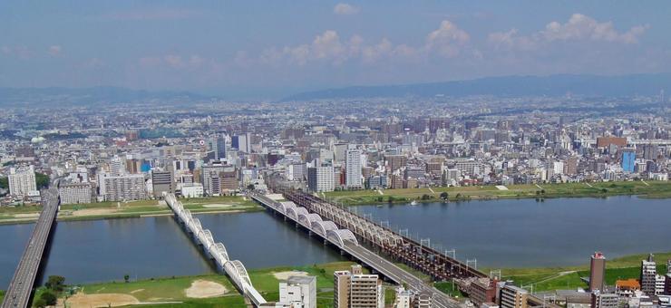 大阪の都心部 街の風景 大阪の都心部 街の風景の写真