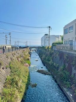 七里ヶ浜 行合川 七里ヶ浜 行合川 鎌倉,七里ヶ浜,行合川の写真素材