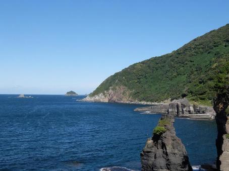 須佐ホルンフェルス 須佐ホルンフェス,須佐湾,縞模様の写真素材
