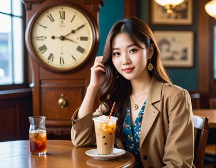 昭和レトロ・アンティーク喫茶でアイス珈琲 昭和レトロ・アンティーク喫茶でアイス珈琲の写真