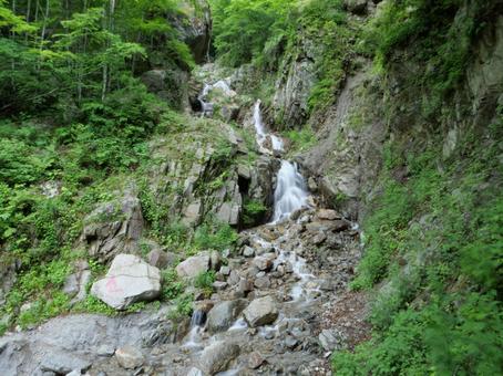 鳳凰三山のドンドコ沢登山道 鳳凰三山のドンドコ沢登山道の写真