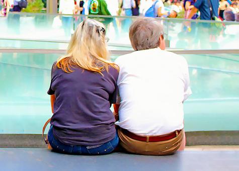 Cuddling elderly couple 1 Cuddling elderly couple 1