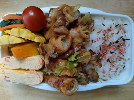 Pork belly and cabbage wrapped in meat bento!, JPG Pork belly and cabbage wrapped in meat bento!, JPG