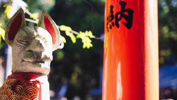 見守っている狐 風景,景色,自然の写真素材