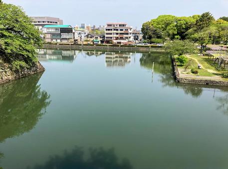 名古屋城　外濠の景観 名古屋城,外濠,堀の写真素材