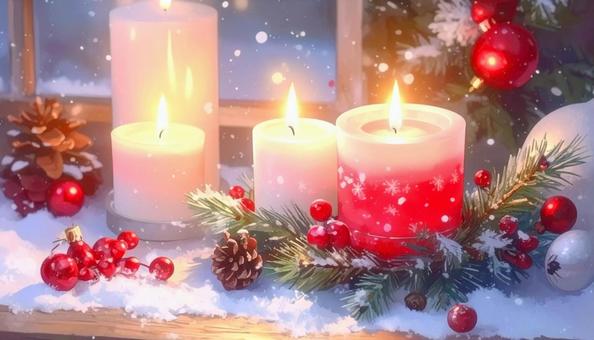クリスマスキャンドル 飾り オーナメント クリスマスキャンドル 飾り オーナメントの写真