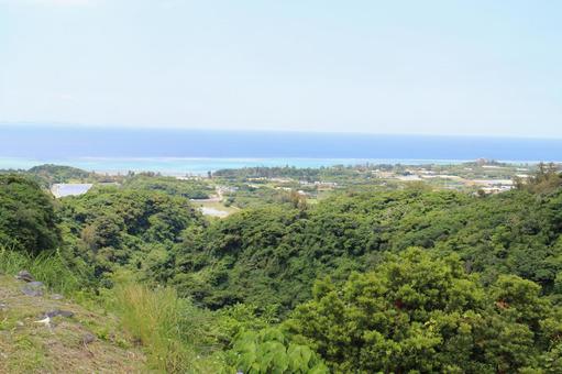今帰仁城からの眺め2 今帰仁城からの眺め2 展望,今帰仁城,城址の写真素材