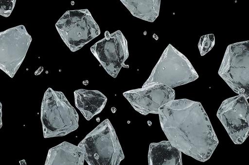 氷の塊が宙を舞う 氷の塊が宙を舞うの写真