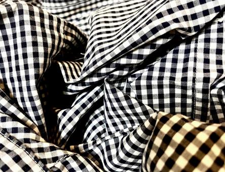 格子柄の布背景素材 格子柄の布背景素材の写真