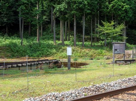 転車台　因美線　近代遺産化 転車台,ターンテーブル,美作河井の写真素材