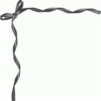 リボン　グレー　シンプル　飾り リボン,フレーム,おしゃれの写真素材