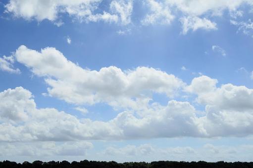 青空と積雲_背景素材 青空と積雲_背景素材の写真
