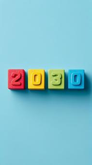 美しい木目が際立つ2030年の数字積み木 美しい木目が際立つ2030年の数字積み木の写真