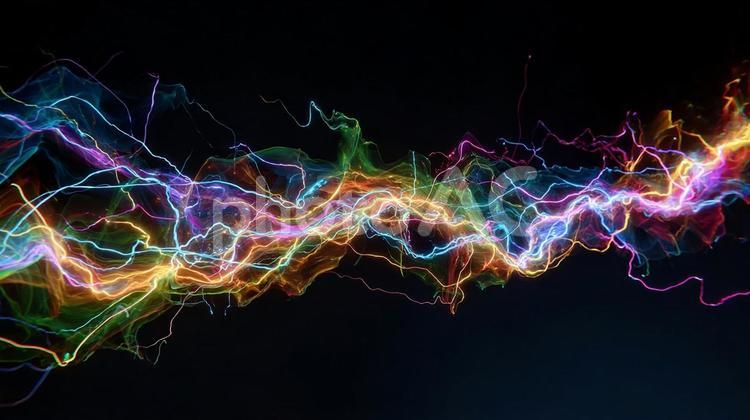 テクノロジーを感じる光の波形 電気,エネルギー,波の写真素材