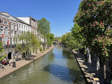 ユトレヒト ユトレヒト,オランダ,運河の写真素材