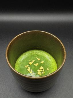 金箔入り抹茶 金箔入抹茶,金箔,金粉の写真素材