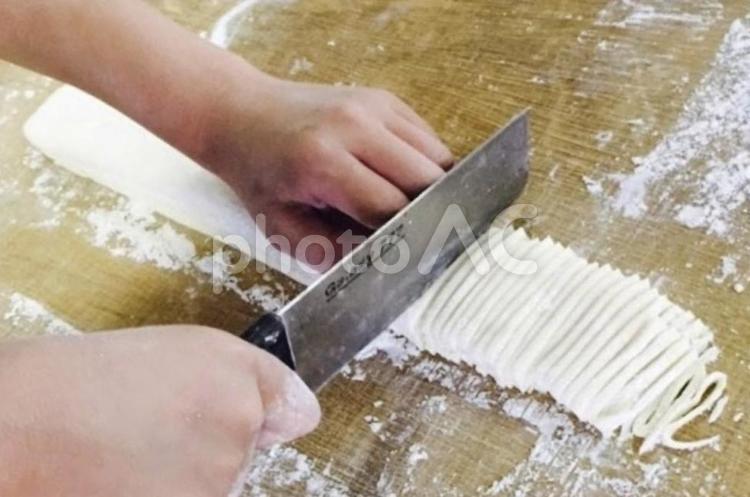 手作りうどん 手打ちうどん,料理,手作りの写真素材