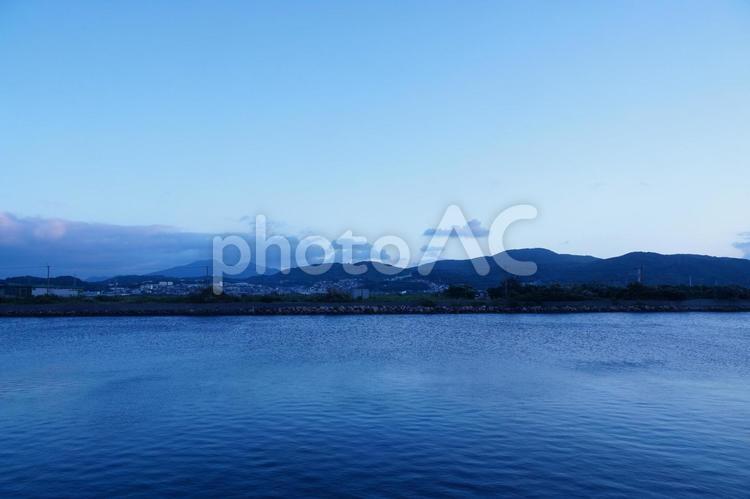 夕方の風景 夕焼け,夕景,夕陽の写真素材