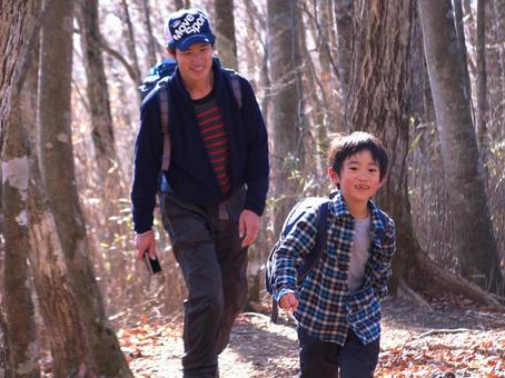 父母和孩子要爬, 登山, 登山, 親子, JPG