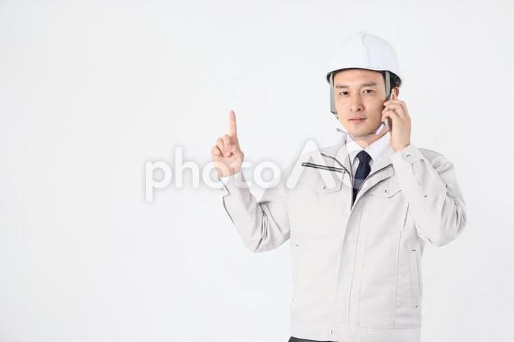 作業着を着た男性 男性,作業員,技術者の写真素材