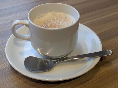 牛丼チェーン店ドリンクバーのカフェ・ラテ 吉野家,ミルクコーヒー,コーヒーカップの写真素材