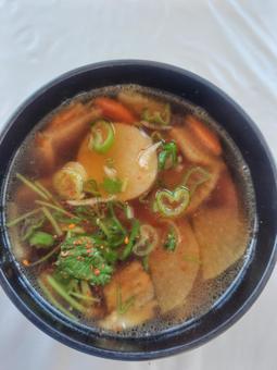 ランチで食べたけんちん汁の写真