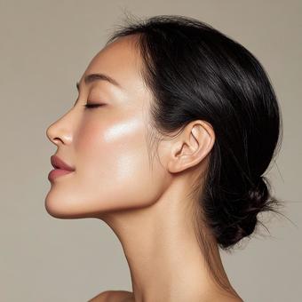 美容やスキンケアを連想させる女性 美容やスキンケアを連想させる女性の写真