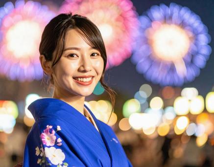花火大会と彼女の写真